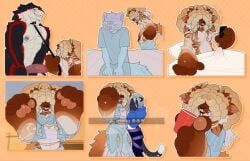 anthro, bed_sheet, bedding, big_hands, blush