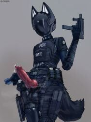 seraziel, animal_genitalia, animal_penis, anthro, armor