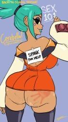 cerebella, skullgirls, fakeryway, 1girls, dark-skinned_female