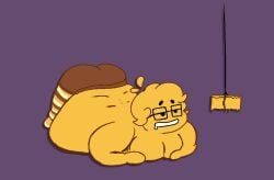 buttercup_(boltummies), nerd_emoji, original_character, metamonreal, belly_squish