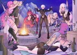 dorothy_(nikke), liliweiss, pinne_(nikke), rapunzel_(nikke), red_hood_(nikke)