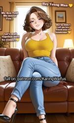 karingwaifus, 1girls, bare_shoulders, black_heels, black_high_heels