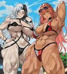 rosanna_(nikke), volume_(nikke), goddess_of_victory:_nikke, ongjolpark, 2girls