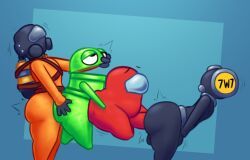 content_warning_player_(male), crewmate_(among_us), employee_(lethal_company), red_(among_us), semibot