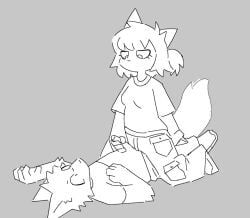 chelsea_(millislushi), millislushi, anthro, anthro_on_anthro, cargo_pants