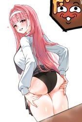 honey_churros, 1girl, ass, black_panties, blush