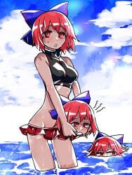 sekibanki, touhou, 1girl, 1girls, beach