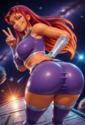starfire, teen_titans, pein, 1girls, ass