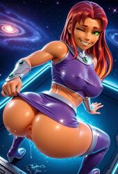 starfire, teen_titans, pein, 1girls, anus