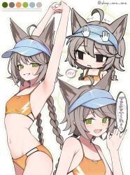 otogi_(blue_archive), blue_archive, 1girl, ahoge, animal_ears