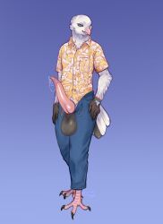 dawnygoi, 4_toes, aloha_shirt, anisodactyl, anthro