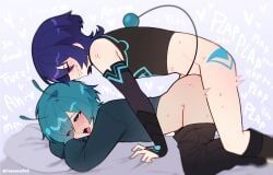 scaramouche_(genshin_impact), genshin_impact, indie_virtual_youtuber, caelum_vt, 2boys