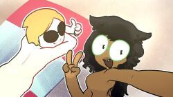 dave_strider, jade_harley, homestuck, bbpanzu, beach