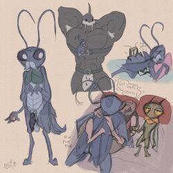 cricketly, huscada, sebastian_j._cricket, the_last_stag_(hollow_knight), bug_fables