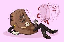 coffin_(dhmis), dont_hug_me_im_scared, confusedewe, animate_inanimate, anthro