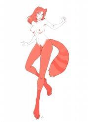 carousel-cat, animal_legs, breasts, claws, confusion