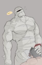 absinto_(schlindwein), schlindwein, bandages, bara, blowjob