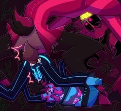 alastor_(hazbin_hotel), vox_(hazbin_hotel), hazbin_hotel, disco_draws, anal