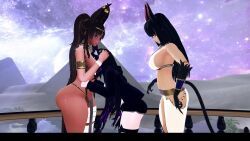 wintair_vr, vrchat, 1futa, 3girls, abs