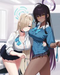 asuna_(blue_archive), karin_(blue_archive), blue_archive, cleaning_&_clearing_(blue_archive), millennium_science_school_student