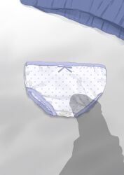 original, 1boy, blue_skirt, bow, bow_panties
