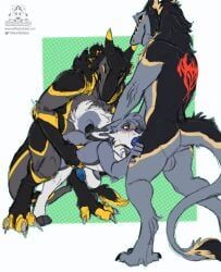 newt_wolfbuck, anal, anal_sex, anthro, araclast
