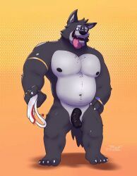 boofdrake_(artist), anthro, armband, balls, belly