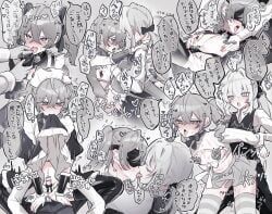 original, dokomilk, 1boy, 1girl, apron