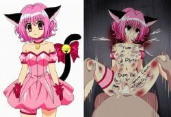 ichigo_momomiya, tokyo_mew_mew, blood, dark, defeated_heroine