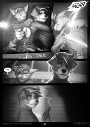 vulprofox, 1950s_theme, 5_fingers, ambiguous_species, angry