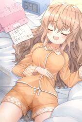 1girl, bed, bed_wetting, bedwetting, blush