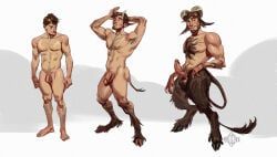 selezneva, anthro, becoming_erect, body_hair, body_size_growth