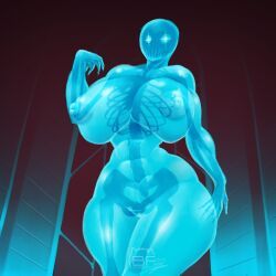 borisfed, 1girls, 2_eyes, abs, areolae