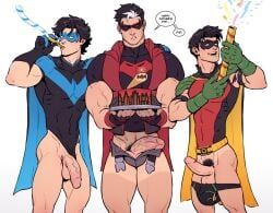 dick_grayson, jason_todd, nightwing, red_hood_(dc), robin_(dc)