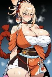 yoimiya_(genshin_impact), genshin_impact, novart01, 1girl, alternate_breast_size