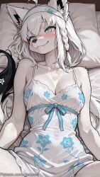 shirakami_fubuki, hololive, decurse, 1girl, ahoge