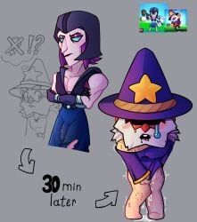 dynamike_(brawl_stars), mortis_(brawl_stars), brawl_stars, bare_legs, cum