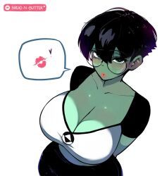 dot_matrix, reboot, bread_and_butter, black_hair, breasts