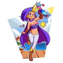 sky_(shantae), shantae, rotzedust, 1girls, bird
