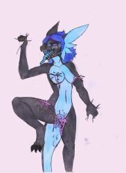 anthro, blue_blood, blue_blush, blue_body, blue_ears