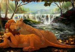 fan_character, kio_(kio-leo), najani_(proudlioness), lynxbrush, autumn
