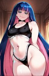 stocking_anarchy, blacked, panty_&_stocking_with_garterbelt, blackedcommiss1, 1girls