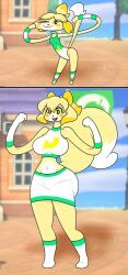 isabelle_(animal_crossing), animal_crossing, kecomaster, big_breasts, breasts