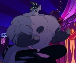 chaz_(helluva_boss), helluva_boss, parttimeyeen_(artist), bara, big_bulge