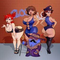 bloo, frankie_foster, mac_(fhfif), officer_jones, cartoon_network