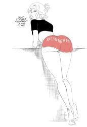 original_character, bleach, arched_back, back_view, barefoot