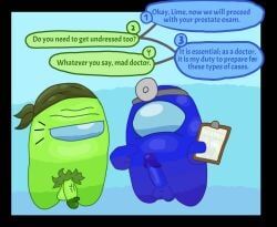 among_us_blue, lime_(among_us), among_us, among_us_(series), 2boys