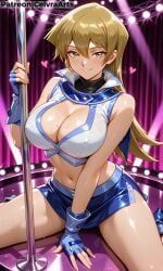 alexis_rhodes, yu-gi-oh!, 1girl, flirting, flirting_with_viewer