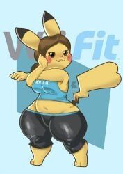 pikachu, pokemon_(creature), wii_fit_trainer, wii_fit_trainer_(cosplay), wii_fit_trainer_(female)