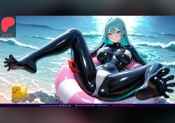 kuriboh_ex_(artist), 1girls, beach, big_breasts, bikini